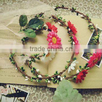Artificial Silk Daisy Flower Head Wreath Wedding Flower Hand Garland Set