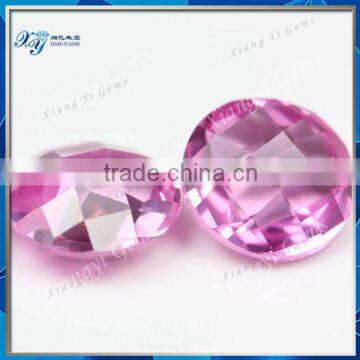 Wholesale Wuzhou factory price 9mm round shape popular ruby machine cut double faceted 2# pink ruby natural corundum price