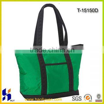 210D Polyester Shopping Tote Bag With Front Pocket