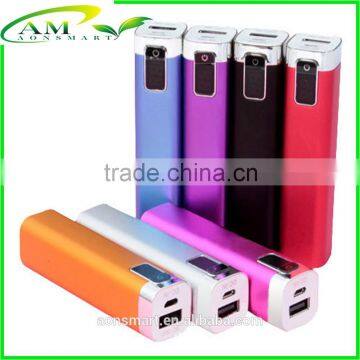 Mini power bank with LCD digital display for cell phones