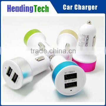 Large stock dual usb port car charger with LED indicator