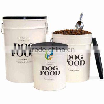 Wholesale Cream Nice Metal Dog Food Containers
