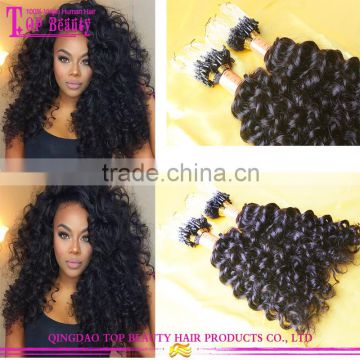 Wholesale Cheap Brazilian Virgin Human Kinky Curly Micro Loop Hair Extensions