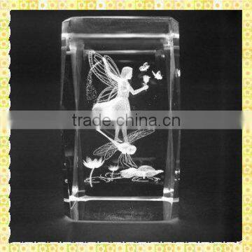 Personalized 3D Laser Engraved Crystal Angel For Wedding Souvenir Gifts