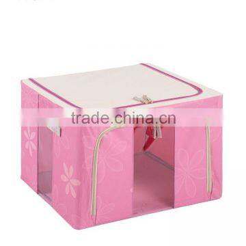 home storage box pink nylon foldable printed storage bag with good quality