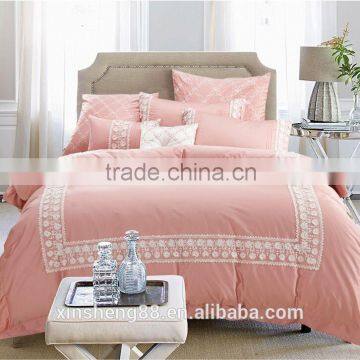 Holiday Hotel bedding set /comforter set 8pc 100% cotton / Lace design