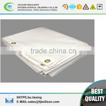 10' x 10' Temper Tent Vinyl Tarp - White Color,Fire Retardant Temper Vinyl Tent Tarps