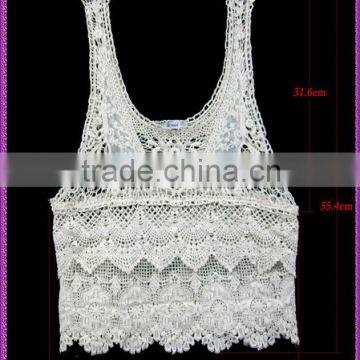 wholesale fashion embroidered Women Vintage ladies crochet latest tops designs girls for dress