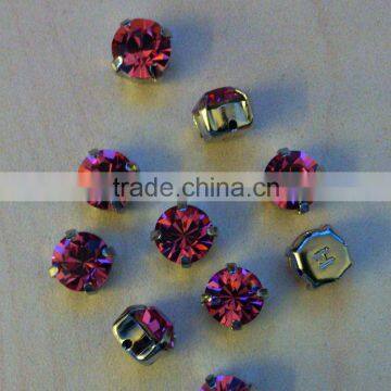 China Grand AAA Round Glass Chaton in Claw Setting U1028FS