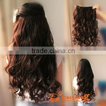 Curly hair extensions, high temperature clip in synthetic extensions