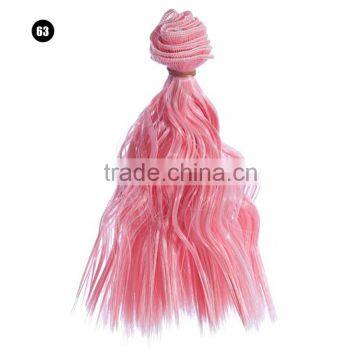 Short Pink Wavy Hair Extension Hairpiece for Dolls photo-3
