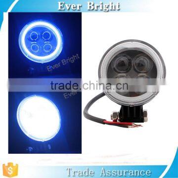 China White 4 LED 12V Motorcycle Projector Lights With Cob Angel Eye Rings photo-4