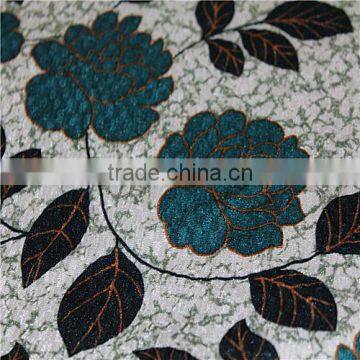 blue pineapple grid flower textile printing super soft velvet 100% polyesterfor for sofa upholstery fabric