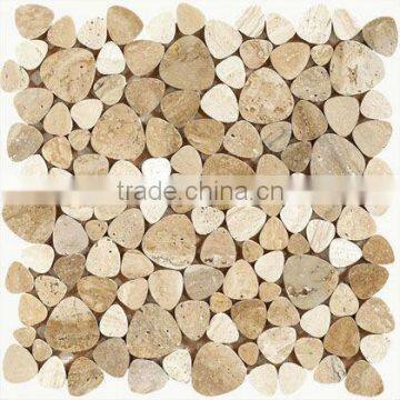 Pebble stone mosaic beige