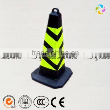 warning reflective black traffic cones