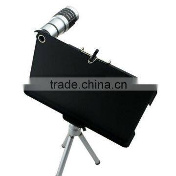 12X Optical Zoom Telephoto Lens With Mini Tripod And Back Case For iPad Mini 1/2Gen