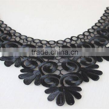 Fashion Neckline Design Embroidery Guipure Lace Collar Black Applique photo-5