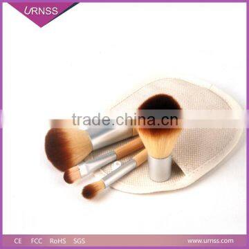 4pcs Professional Travelling Makeup Brushes, Bamboo Makeup Brushes Set With Gunny Bag
