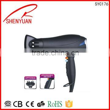 New cheap professional ac motor Unfoldable handle Ceramic ionic quiet hair dryer 2000W with diffuse Euro market