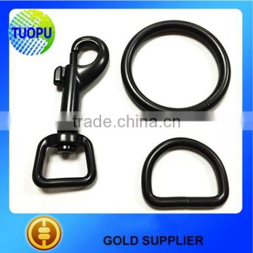 Hot sale metal strong black color finish swivel snap hooks for dog collar