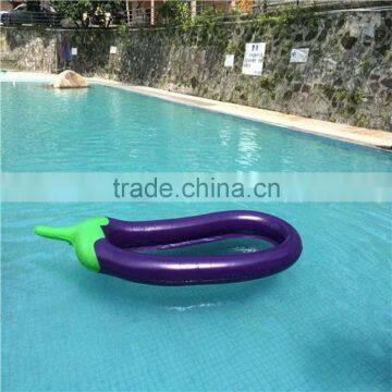 260*110cm Giant Inflatable Eggplant Loungers PVC Water Sport Swimming Pool Float