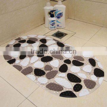 Hot sale simple colorful Cobblestone shaped PVC bath mat