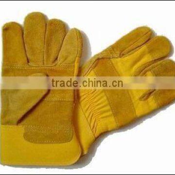 high quality safety gloves,/ PU gloves/orange leather glove