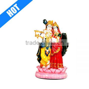 Customized Handmade Painted Decor Radha Krishna Resin Statue