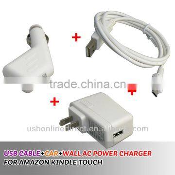 3 in 1 usb cable charger USB car charger adapter +micro usb cables+travel wall charger