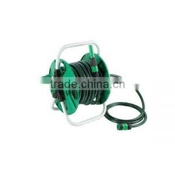 decorative garden hose reel with hose