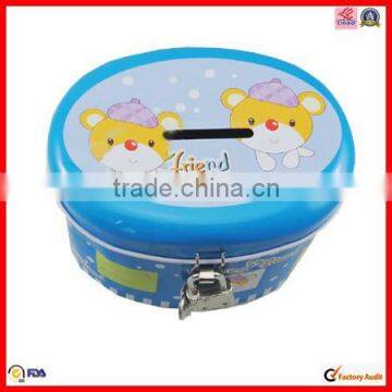 With Handle Oval Money Metal Tin photo-5
