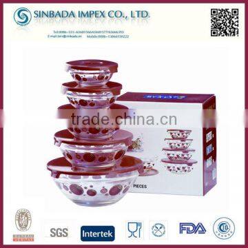 Hot Sale 5 Pcs Glass Bowl Set With Lids photo-3