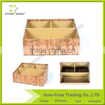 High quality OEM durable 3mm MDF+Cork desk supplies organizer