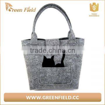 Latest Custom women felt fabric handbag, casual bag, tote bag