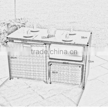 2017 Sigma Hot Sale Customized All Weather Antique Metal Resin Wicker Classic Coffee and Tea Set photo-3