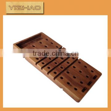 OEM FSC wooden words with base,plastic food compartment tray