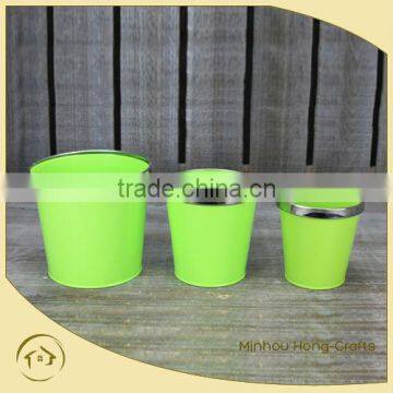 green flower pots planters