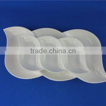 Plates Porcelain Different Shapes White