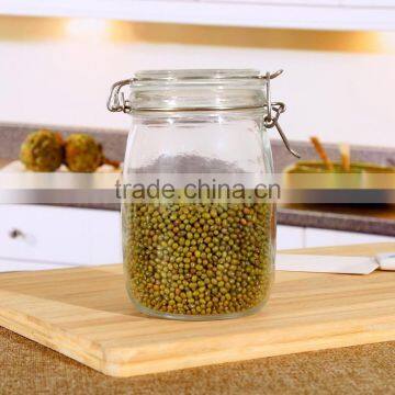 Set 3 Round Clear Glass Storage Jars With Airtight Locking Lid photo-3