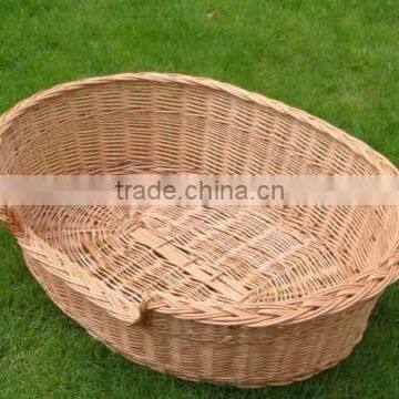 Natural Oval Wicker Dog Bed Basket photo-5