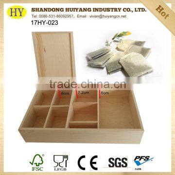Unfinished Pine Wooden Tea Box Wholesale photo-2
