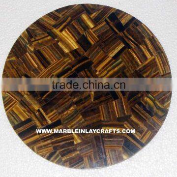 Tiger Eye Stone Table Top , Natural Tiger Eye Table Top