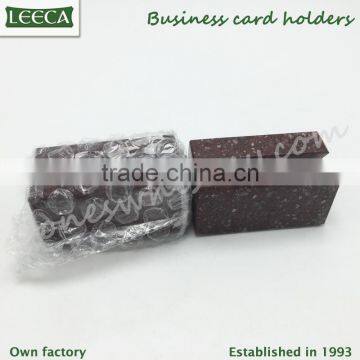 Natural Stone Red Desktop Business Card Holder photo-3