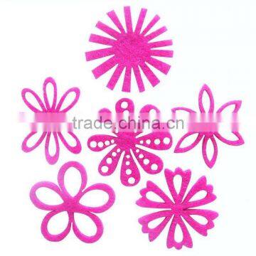 progiftspace 2017 new laser cut polyester fabric felt cheap artifical flower decoration wholesale for wedding scrapbooking DIY