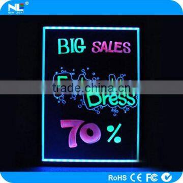 LED Color Flashing Advertising Board / Acylic Panel Restaurant LED Erasable Writing Board photo-2