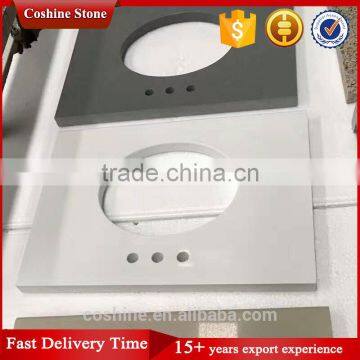 Coffee Brown, White, Grey Color Quartz Stone Vanity Top photo-3