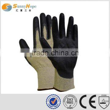 18gauge aramid PU coated cutting gloves cut resistant gloves