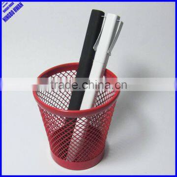 2014 high quality desktop metal mesh round color mini pen holder