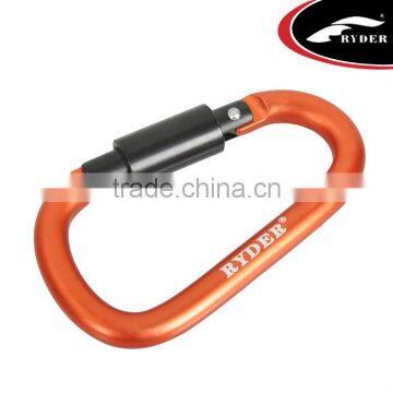 8mm Aluminum Frosting Camping Carabiner Hook with Lock