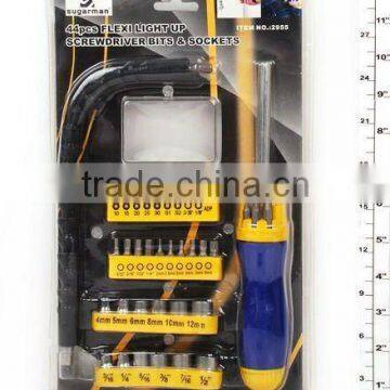 44pcs Flexi Light Up Screwdriver Bits & Sockets